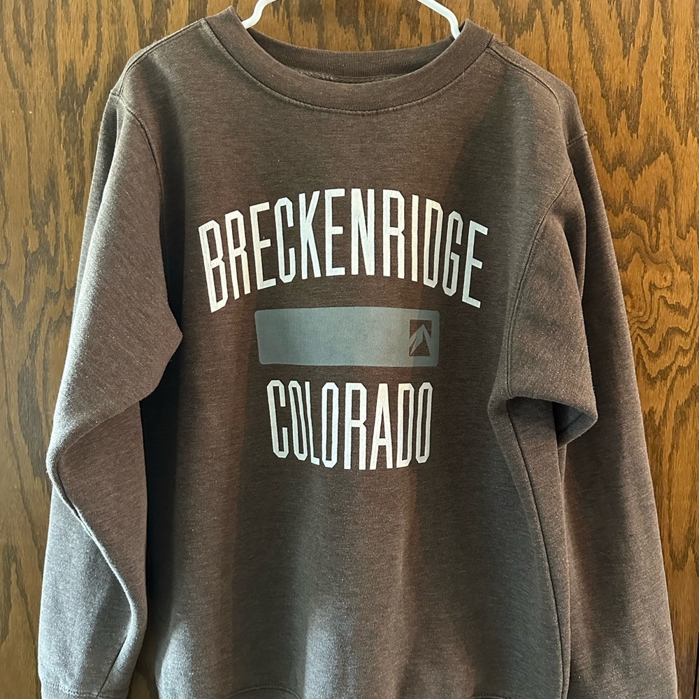 breckenridge Brown Crewneck Sweatshirt with White Colorado Print